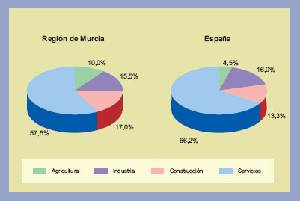Imagen 1. La Economa Regional por Sectores. Informe: Regin de Murcia en cifras 2008. Datos 2007