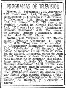 Programacion de TV en ABC, con crtica de Alfonso Sanchez