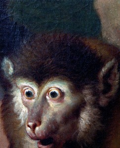 P. Matteis. Alegoras de las paces de Utrecht y Rastadt con autoretrato (detalle). 1774. O/L 170 x 118 cm