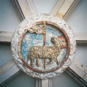 Clave de las bvedas gticas de la girola de la Catedral de Murcia