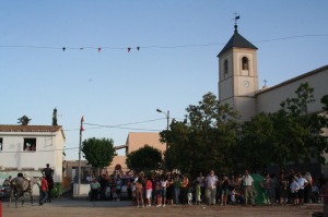 Ambiente festivo en la carrera de cintas a caballo. Los Mart�nez del Puerto (Murcia)