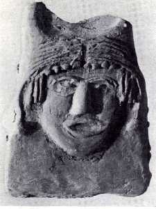 Antefija de barro del martyrium de La Alberca (Murcia). Siglos V-VI d.C.