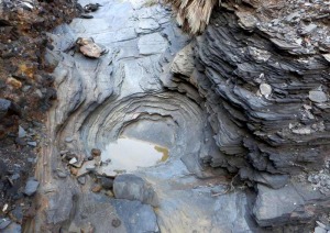 Marmita en el barranco que baja a Cala Coc�n