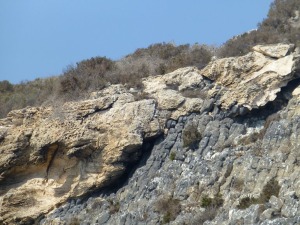 Detalle de las areniscas con estratificacin