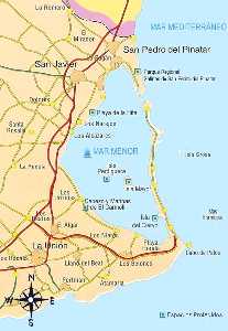 Mapa de espacios naturales protegidos y de inters del Litoral del Mar Menor