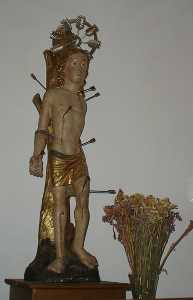 Imagen de San Sebasti�n del siglo XVI [Ceheg�n_Iglesia-Museo Santa Mar�a Magdalena]