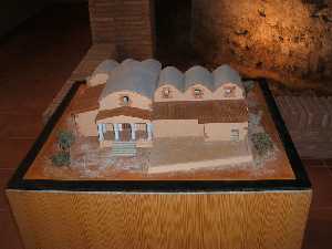 Maqueta del aspecto exterior de las termas 