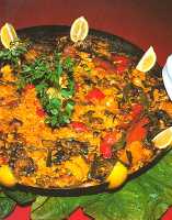 Arroz con verduras, magra y costillejas