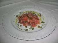 Caldo de pescado y tomates