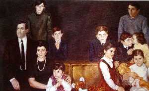 La familia del doctor Rabadn. Oleo. Autor: Falgas