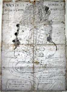 Plano de las ruinas de Siysa de finales del siglo XVIII a tribuido al Padre Salmern, primer historiador de Cieza.